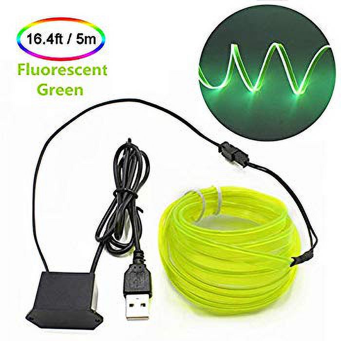 LED Neon Glowing EL Wire Lights/Electroluminescent Wire Rope Lights Flexible String Rope Lights