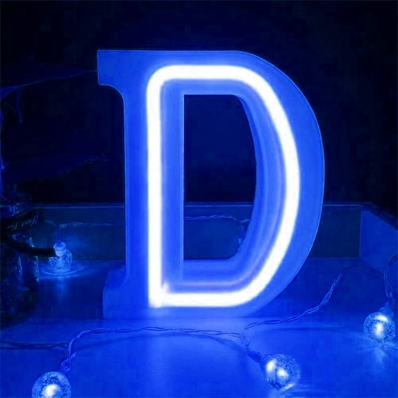 LED Neon Letter Lights, Light Up LED Letters Lights Light Up Marquee Letters Lights Letters Neon Signs Battery USB Blue