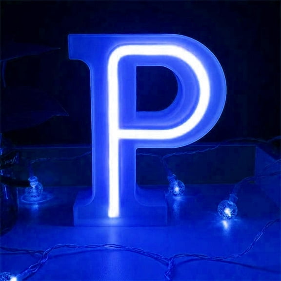 Neon Sign, Letter Neon Signs Neon Alphabet Light Light Up LED Letters Lights Light Up Marquee Letters Lights Battery USB Blue