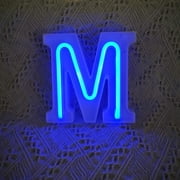 LED Neon Letter Lights, Light Up LED Letters Lights Light Up Marquee Letters Lights Letters Neon Signs Battery USB Blue