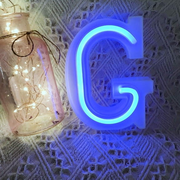 LED Neon Letter Lights, Light Up LED Letters Lights Light Up Marquee Letters Lights Letters Neon Signs Battery USB Blue