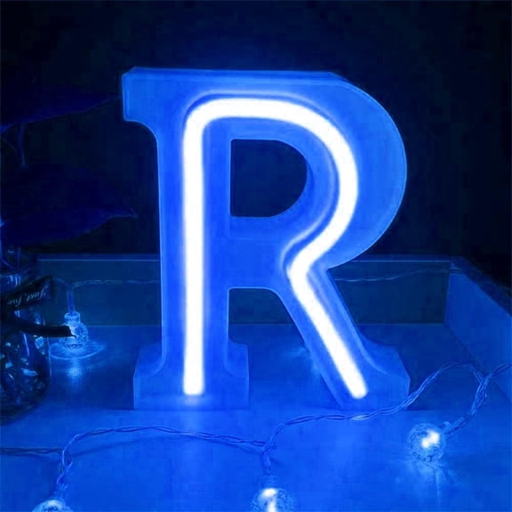 LED Neon Letter Lights, Light Up LED Letters Lights Light Up Marquee Letters Lights Letters Neon Signs Battery USB Blue