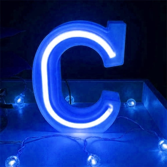 LED Neon Letter Lights, Light Up LED Letters Lights Light Up Marquee Letters Lights Letters Neon Signs Battery USB Blue