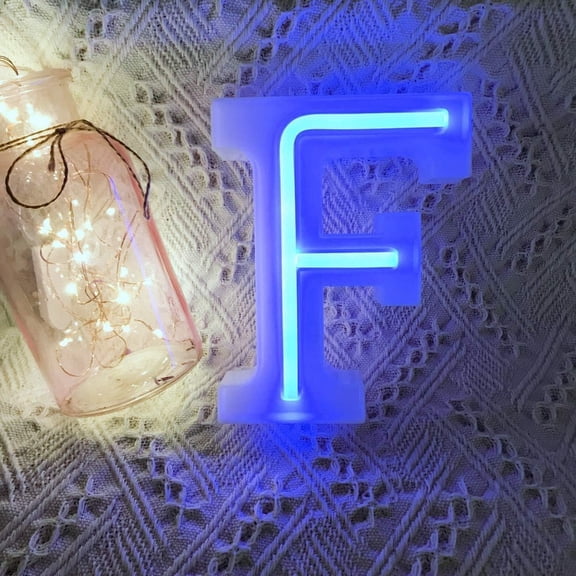LED Neon Letter Lights, Light Up LED Letters Lights Light Up Marquee Letters Lights Letters Neon Signs Battery USB Blue