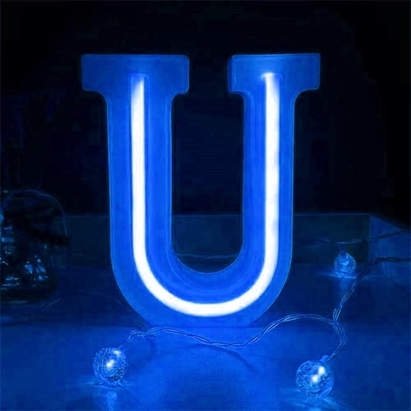 LED Neon Letter Lights, Light Up LED Letters Lights Light Up Marquee Letters Lights Letters Neon Signs Battery USB Blue