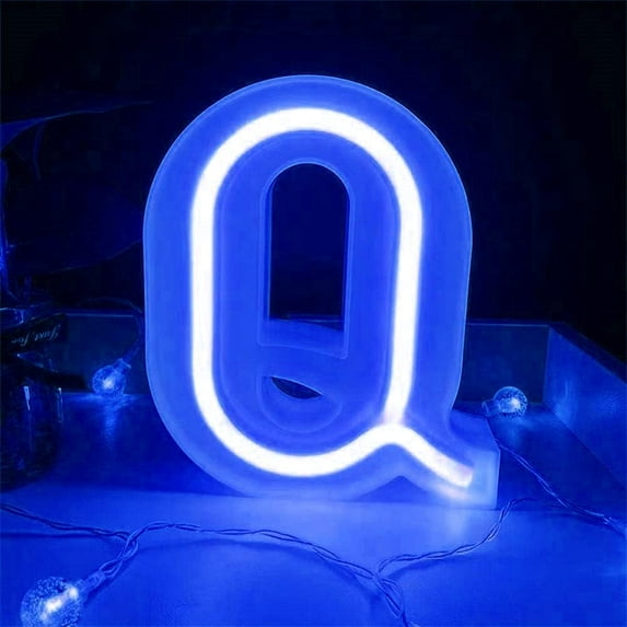 LED Neon Letter Lights, Light Up LED Letters Lights Light Up Marquee Letters Lights Letters Neon Signs Battery USB Blue