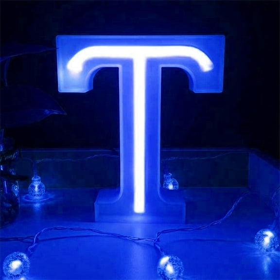 LED Neon Letter Lights, Light Up LED Letters Lights Light Up Marquee Letters Lights Letters Neon Signs Battery USB Blue