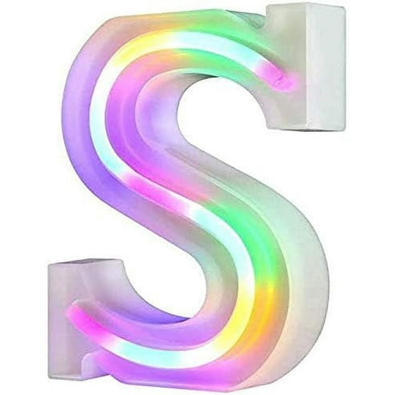 LED Neon Letter Lights, Light Up LED Letters Lights Light Up Marquee Letters Lights Letters Neon Signs Battery USB Multicolor