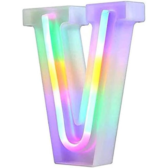 LED Neon Letter Lights, Light Up LED Letters Lights Light Up Marquee Letters Lights Letters Neon Signs Battery USB Multicolor