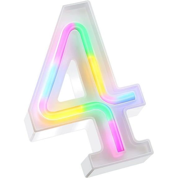 LED Neon Letter Lights, Light Up LED Letters Lights Light Up Marquee Letters Lights Letters Neon Signs Battery USB Multicolor