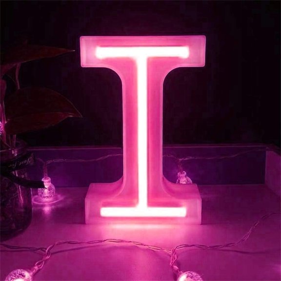 LED Neon Letter Lights, Light Up LED Letters Lights Light Up Marquee Letters Lights Letters Neon Signs Battery USB Pink
