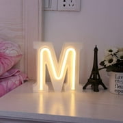 LED Neon Letter Lights, Light Up LED Letters Lights Light Up Marquee Letters Lights Letters Neon Signs Battery USB Warm