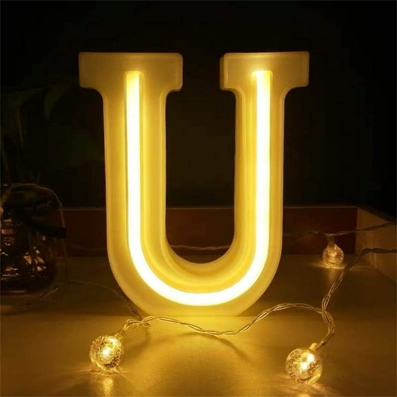 LED Neon Letter Lights, Light Up LED Letters Lights Light Up Marquee Letters Lights Letters Neon Signs Battery USB Warm