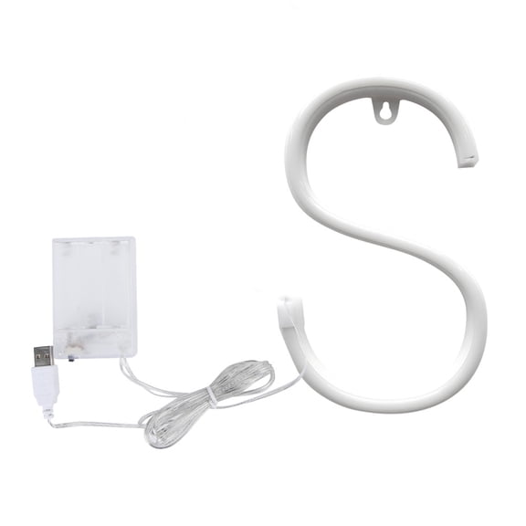 LED Neon Light Letter S Decor for Wedding Proposal Party and Home