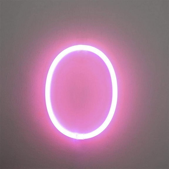 LED Neon Number Lights, Neon Night Light Wall Decorative Night Light for Kids Bedroom Battery USB Operated Pink