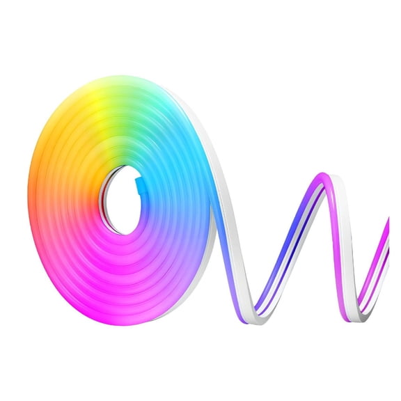 LED Neon Rope Light, 16.4 ft, RGB-IC Flexible Strip Light, App/Remote Control, Alexa & Google Assistant Compatible, Music Sync, DIY Neon Flex