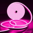 thumbnail image 1 of LED Neon Rope Light, Pink 12V Silicone Neon Rope Light, 16.4Ft/5M Waterproof Flexible DIY Cuttable LED Strip Lights for Bedroom Party Festival Indoor Outdoor Decoration (Power Adapter not Included), 1 of 7