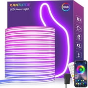 LED Neon Rope Lights, 32.8ft RGB LED Light Strip, 24V Music Sync App/Remote Control DIY Rope Light, IP67 Waterproof Gaming LED Neon Strip Lights for Bedroom Indoor Oudoor Décor
