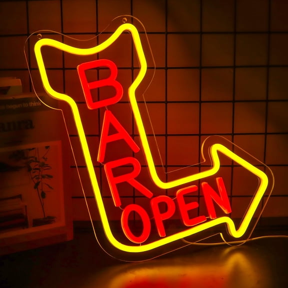 LED Neon Sign Bar Open Wall Decor Light for Home Bar Pub Man Cave