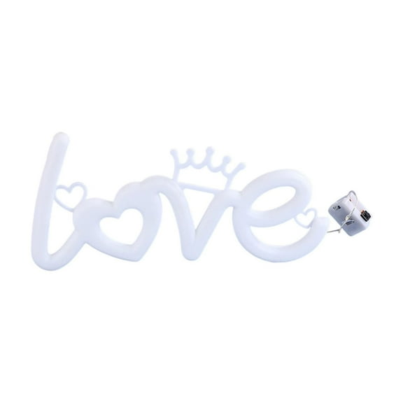 LED Neon Sign Love Wall Light Bedroom Decor Battery Operated Night Light for Room Decorations Valentine's Day Gift Anniversary Birthday Party Home Bar Cafe Decor Pink White Neon Light