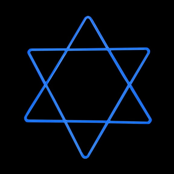 LED Neon Strip Light Star of David Hanukkah Decoration - Lighted Sign - Blue - 27 Inch