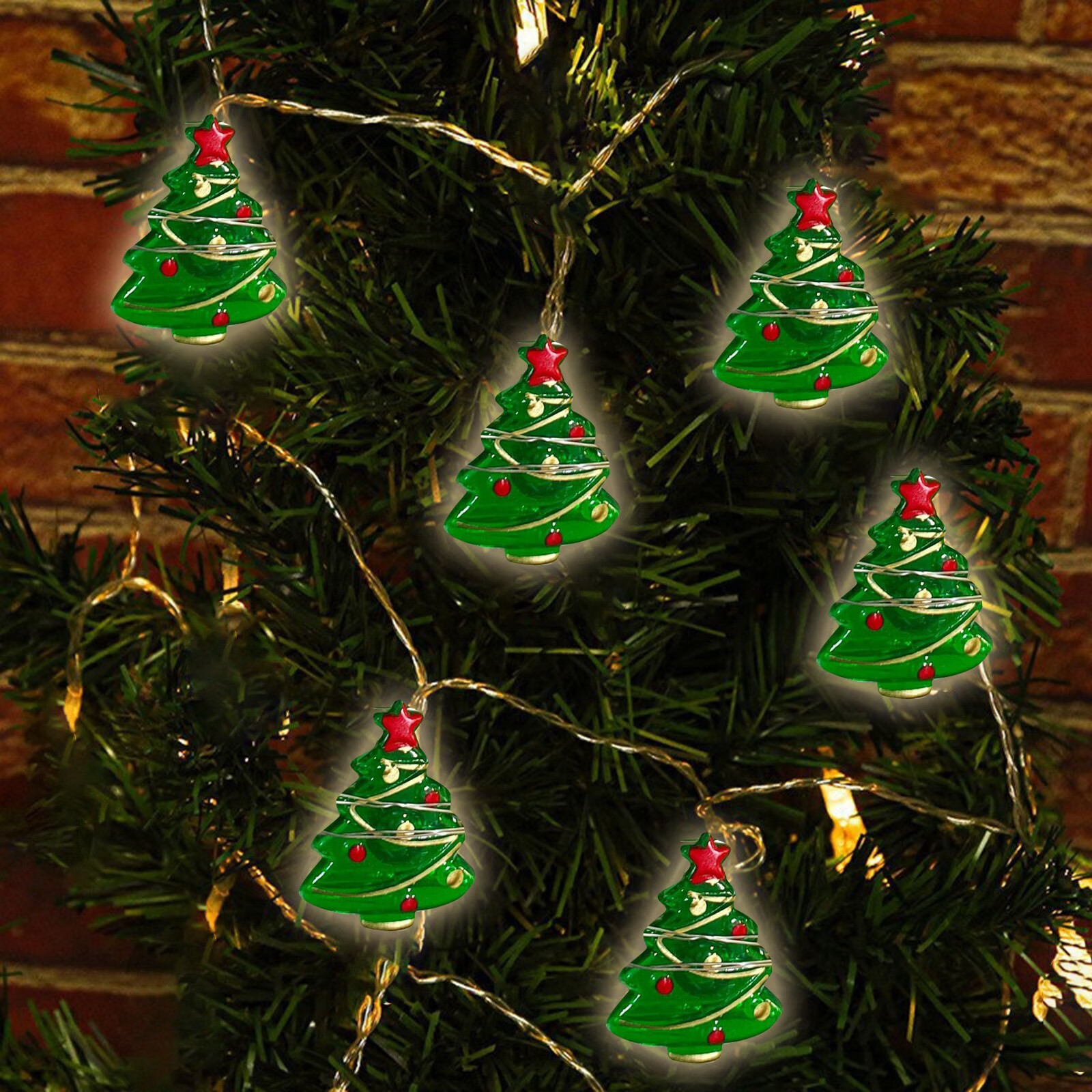 LED New Christmas Tree Light String Santa Cane Snowman Holiday Battery