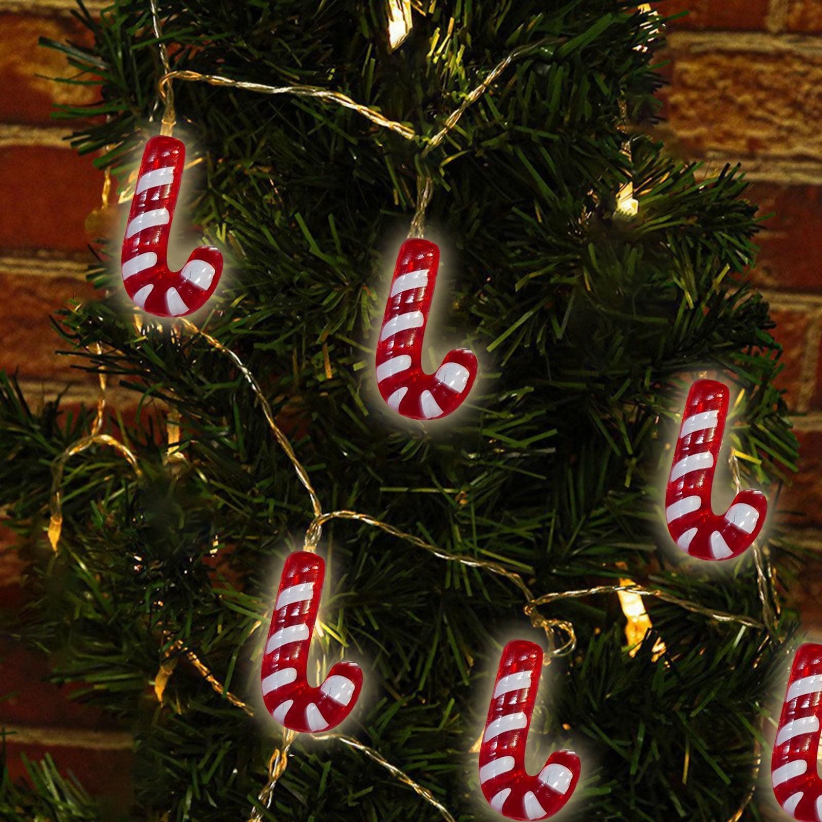 LED New Christmas Tree Light String Santa Cane Snowman Holiday Battery