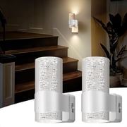 LED Night Light, 2 Pack 3000K Dimmable Night Lights Plug into Wall, Auto Dusk to Dawn Sensor Night Lights for Hallway Bedroom Stairway