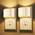thumbnail image 1 of LED Night Light[2 Pack], Night Lights Plug into Wall, 3 Level Brightness Adjustable Plug in Night Light, Dusk to Dawn Sensor Nightlights for Adults,Bedroom,Bathroom,Hallway,3000K White Cover, 1 of 8