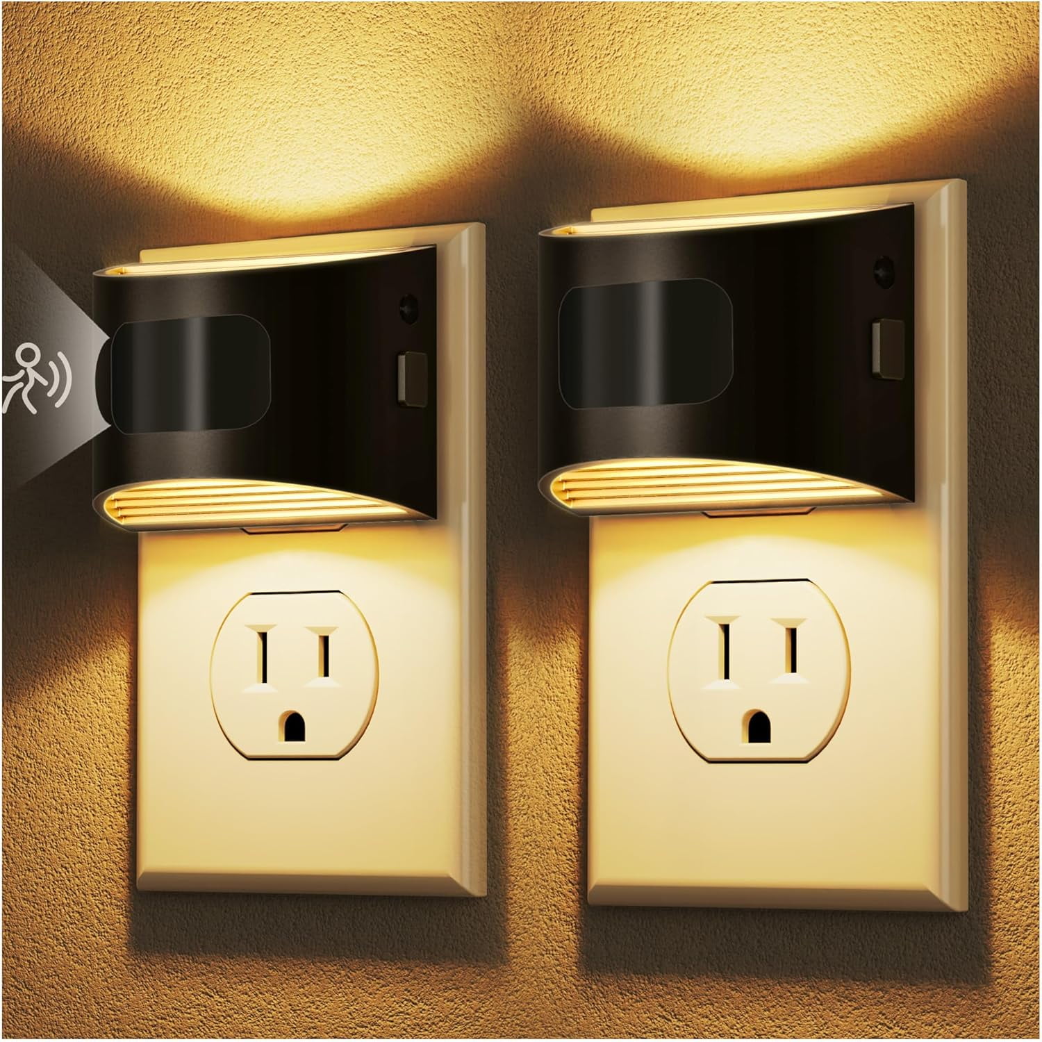 LED Night Light[2 Pack], Night Lights Plug into Wall, 3 Mode Plug in Night Light with Motion Sensor, Dusk to Dawn Sensor, Nightlights for Adults, Bedroom, Bathroom, Hallway