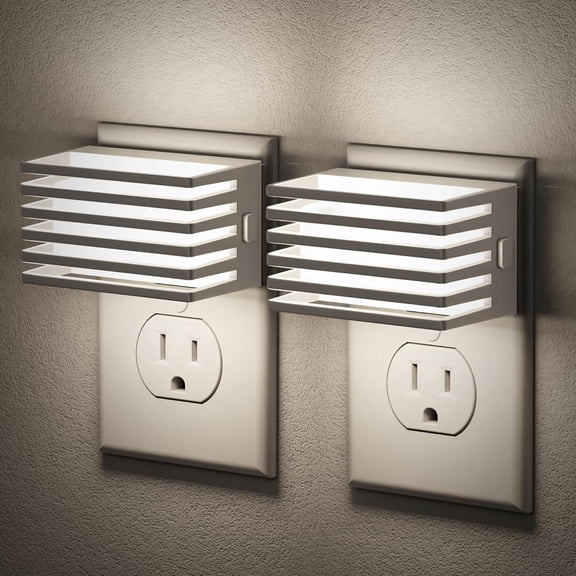 LED Night Light, [2 Pack] Night Lights Plug into Wall with Dusk to Dawn Sensor, Dimmable Plug in Night Light, Adjustable Brightness, 5000K Daylight White Nightlight for Bathroom Hallway