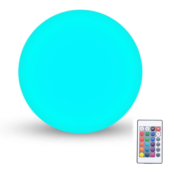 LED Night Light Ball, 6/8/12-inch 16 RGB Colors and Dimmable Globe Light with Remote, Upgraded Folding Handle, Seamless Matte Housing, Rechargeable IP65 Floating Pool Light, for Nursery or Decor