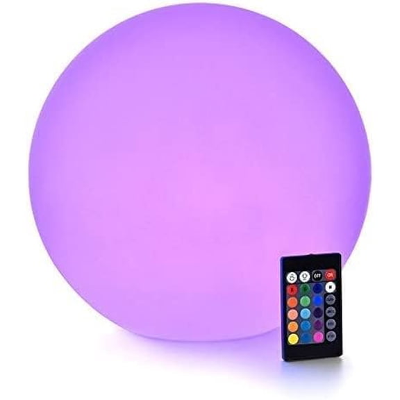 LED Night Light Ball, 6/8/12-inch 16 RGB Colors and Dimmable Globe Light with Remote, Upgraded Folding Handle, Seamless Matte Housing, Rechargeable IP65 Floating Pool Light, for Nursery or Decor