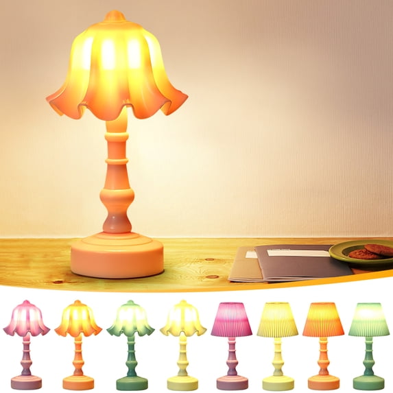 LED Night Light Decorative Floral Table Lamp Battery Operated Soft Warm Glow Bedside Desk Accent for Bedroom Living Room Home Decor