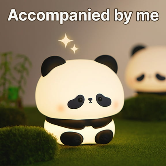 LED Night Light For Kids, Panda Shaped Silicone Night Light- Rechargeable & 3 Level Dimmable Night Lamp with Touch Sensor