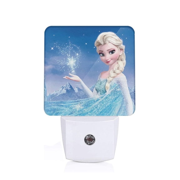 LED Night Light,Frozen-Elsa Snowflake Gesture LED Night Light Plug into Wall with Dusk to Dawn Light Sensor White Energy Efficient Nightlight for Bedroom Hallway Living Room Kitchen,1 PCS
