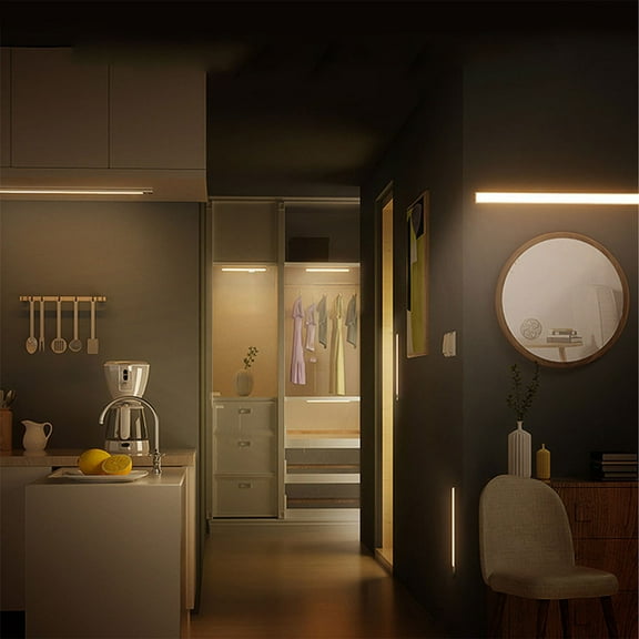 LED Night Light, Gaqring Motion Sensor Wall Light, USB Rechargeable Magnetic Stick-On White Warm LED Lamp for Bedroom Hallway Cabinet