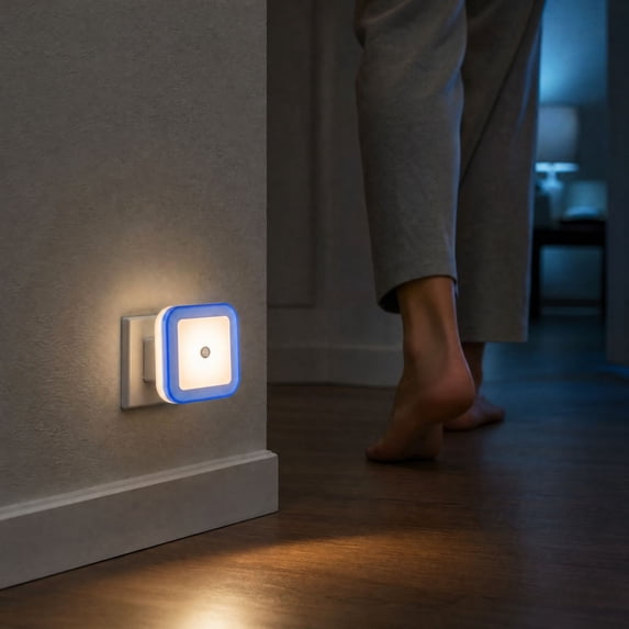LED Night Light Lamp with Smart Sensor Dusk to Dawn Sensor,Blue
