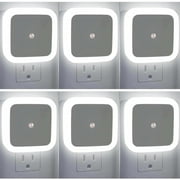 LED Night Light Lamp with Smart Sensor Dusk to Dawn Sensor, Daylight White, 0.5W Plug-in, 6-Pack