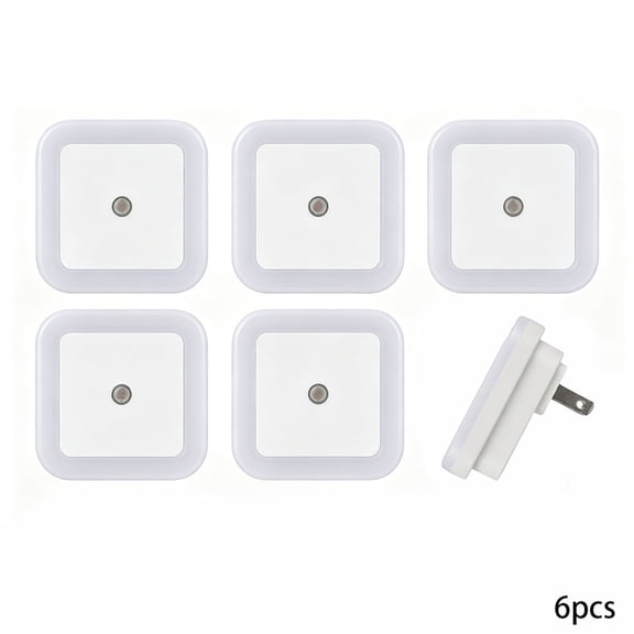 LED Night Light Lamp with Smart Sensor Dusk to Dawn Sensor, Daylight White, 0.5W Plug-in, 6-Pack