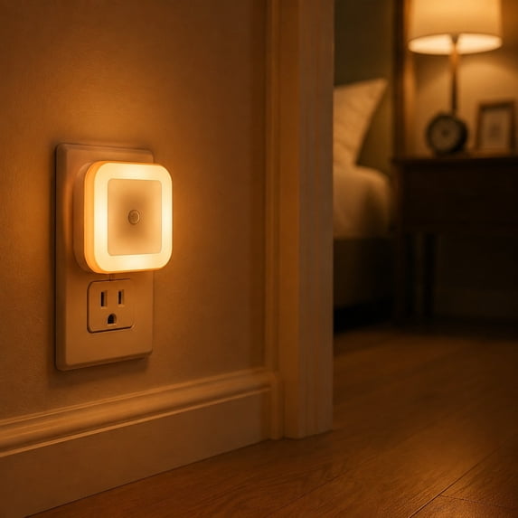 LED Night Light Lamp with Smart Sensor Dusk to Dawn Sensor,Orange