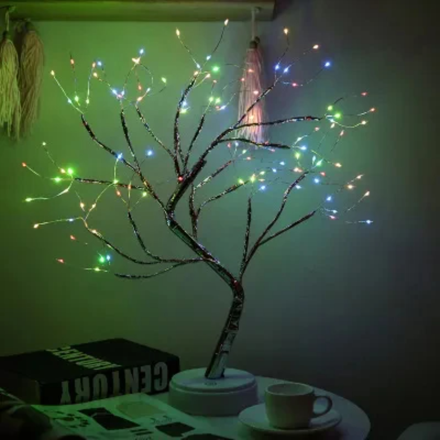 LED Night Light Mini Christmas Tree Copper Wire Garland Lamp Bedroom