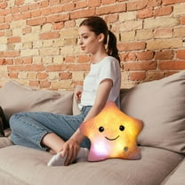 LED Night Light up Pillows Creative Twinkle Star Shaped Plush Pillow Colorful Glowing Star Stuffed Toys Smile Glowing Cushions Gifts for Kids Birthday Christmas Decor