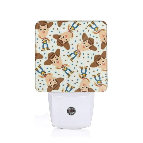 LED Night Light,Pixar Toy Story Woody LED Night Light Plug into Wall with Dusk to Dawn Light Sensor White Energy Efficient Nightlight for Bedroom Hallway Living Room Kitchen,1 PCS