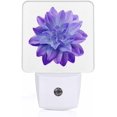 LED Night Light,Purple Blue Dahlia Flower LED Night Light Plug into