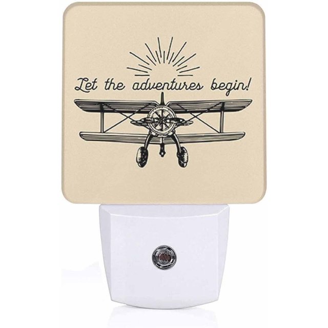LED Night Light,Vintage Retro Airplane LED Night Light Plug into Wall