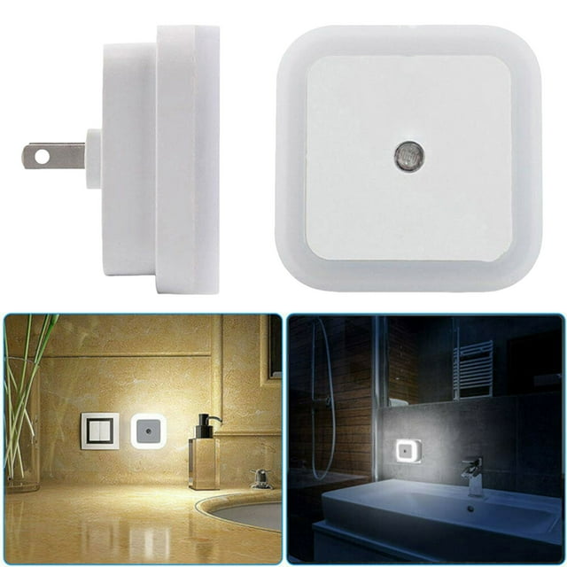 LED Night Light With Auto Dusk To Dawn Sensor Plug In Wall Square Light
