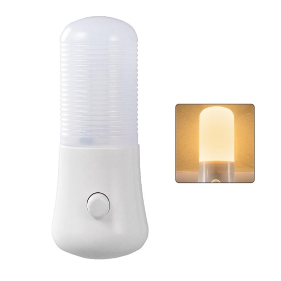 LED Night Light with Warm White Glow Manual On/Off Switch Plastic 3W 50000 Hours