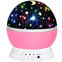 LED Night Lights for Kids, Star Projector, Star Lights for Bedroom, Glow in The Dark Stars, 360 Degree Rotation, Christmas Birthday Gifts for Kids, Light Lamp Sensory Aesthetic Room Decor, Pink