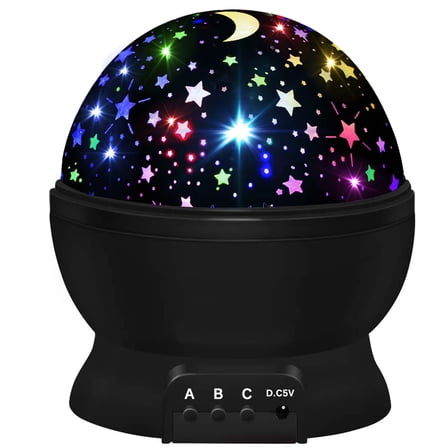 LED Night Lights for Kids, Star Projector, Star Lights for Bedroom, Glow in The Dark Stars, 360 Degree Rotation, Christmas Birthday Gifts for Kids, Light Lamp Sensory Aesthetic Room Decor, Black
